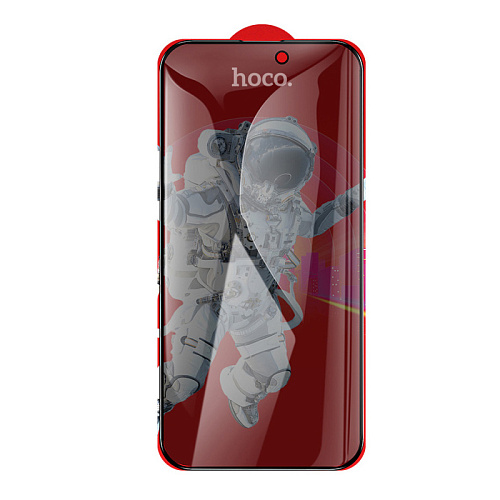 Защитное стекло для iPhone 15/16, G15, HOCO, Guardian shield series full-screen anti-spy tempered glass, черное