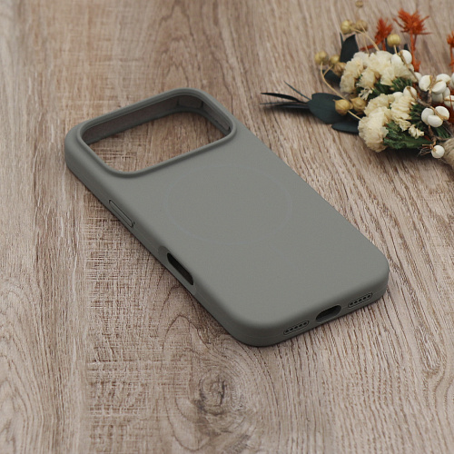 Чехол-накладка для iPhone 17 Pro Max, Silicon Case, магнитный (MagSafe), без лого, X-CASE, серый