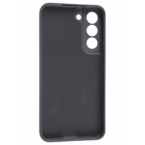 Чехол силиконовый для Samsung Galaxy S22, с микрофиброй внутри, с защитой камеры, X-CASE, черный