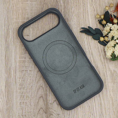 Чехол-накладка для iPhone 17 Air, Silicon Case, магнитный (MagSafe), с дизайном, без лого, X-CASE, угольно-серый