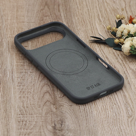 Чехол-накладка для iPhone 17 Air, Silicon Case, магнитный (MagSafe), с дизайном, без лого, X-CASE, угольно-серый