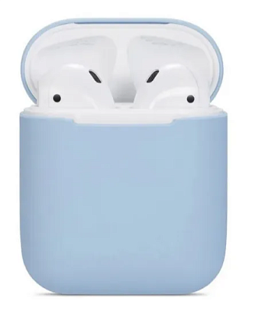 Чехол силиконовый для Airpods 1/Airpods 2 case, X-CASE, голубой