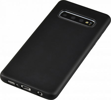 Чехол силиконовый для Samsung SM-G973, Galaxy S10, с микрофиброй внутри, X-CASE, черный