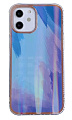 Чехол силиконовый для iPhone 12 (6.1)/12 PRO (6.1), переливающийся, X-CASE, голубой с фиолетовым
