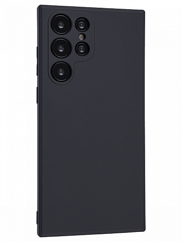 Чехол силиконовый для Samsung Galaxy S22 Ultra, с микрофиброй внутри, с защитой камеры, X-CASE, черный