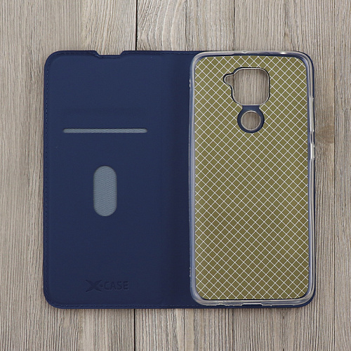 Чехол-книжка для Xiaomi Redmi Note 9/Redmi 10X, X-CASE, боковой, синий