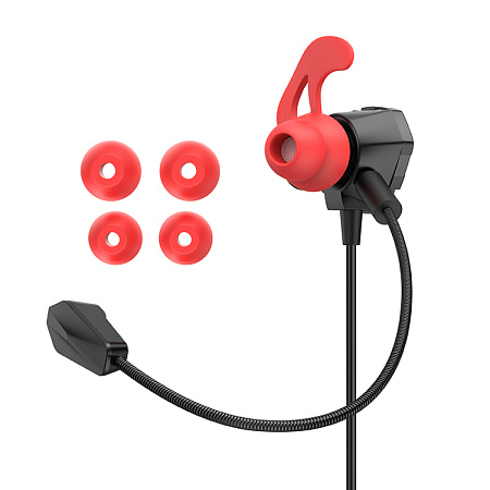 Проводные наушники M105, Sharp wire control gaming earphones, HOCO, вакуумные игровые с микрофоном, черные