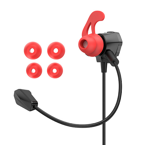 Проводные наушники M105, Sharp wire control gaming earphones, HOCO, вакуумные игровые с микрофоном, черные