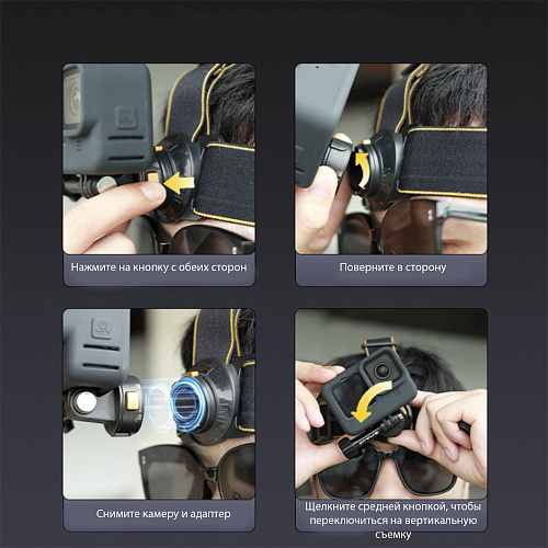 Магнитное быстроразъемное налобное крепление для GoPro и других экшн камер, PULUZ, черный