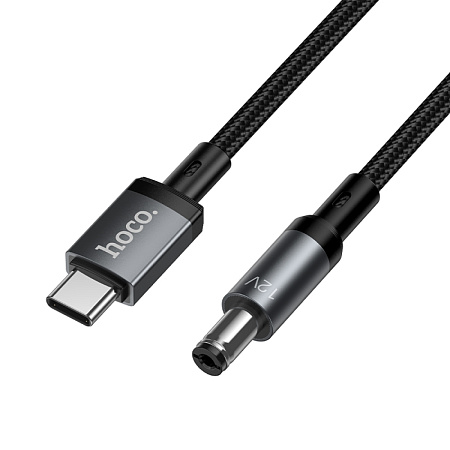 Кабель USB-C на круглое отверстие 5.5 * 2.5/5.5 * 2.1, 12V, X129, HOCO, заряжать настольные лампы, бритвы и т.д., черный