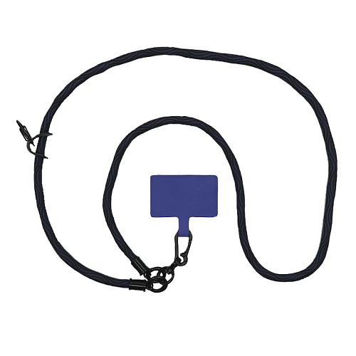 Ремешок на шею/плечо с креплением под чехол, толстый, цвет разноцветный змейка №8, синий