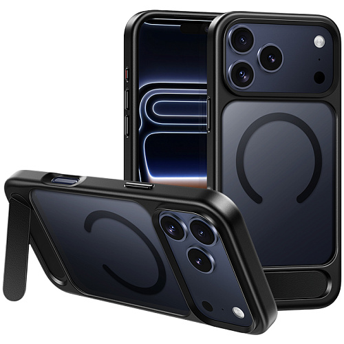 Чехол для iPhone 17 Pro, TPU+PC 1.7 мм, Магнитный (MagSafe), с подставкой, AS12, HOCO, прозрачный