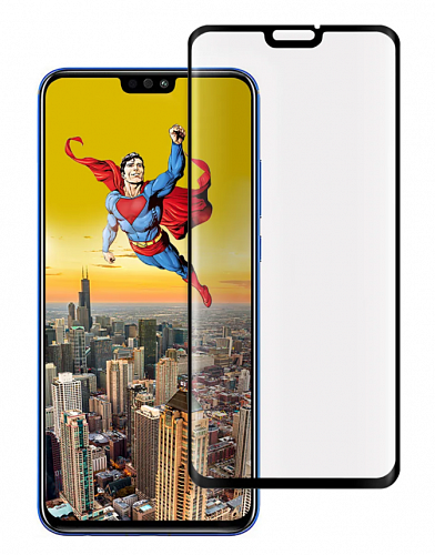Защитное стекло на Honor 9X lite, 9D, черный, X-CASE