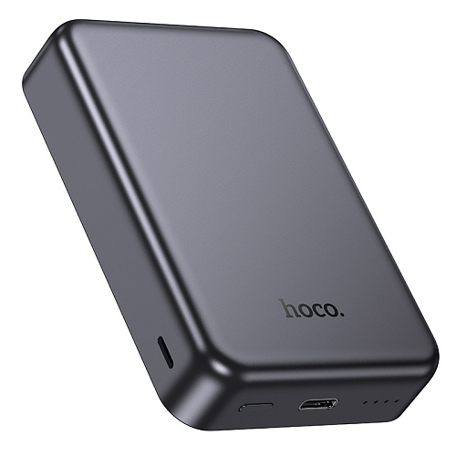 Универсальный Доп. Аккумулятор 10000mAh, J160A, HOCO, 1 PD 20W, беспроводная зарядка (MagSafe), серый
