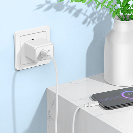 Сетевое зарядное устройство, 1 USB 3.0 QC 18W (CS12A), HOCO, белый