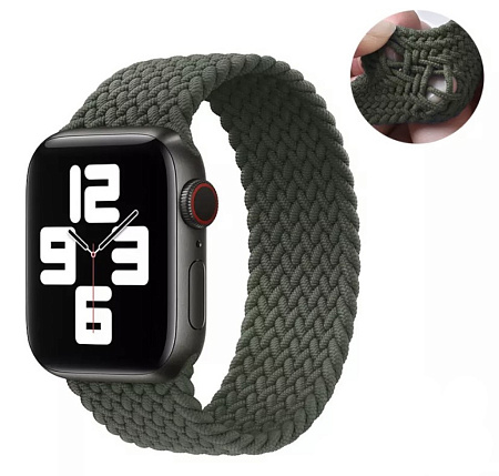 Ремешок на руку для Apple Watch 38/40/41 мм, нейлоновый эластичный №8, хаки