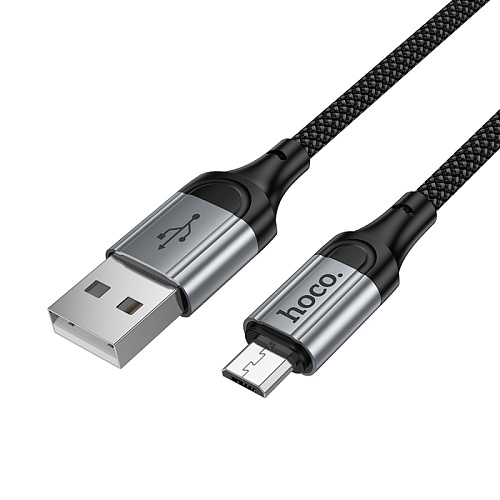 USB Кабель Micro, HOCO, X121, витой, длина 1.5м, цвет черный