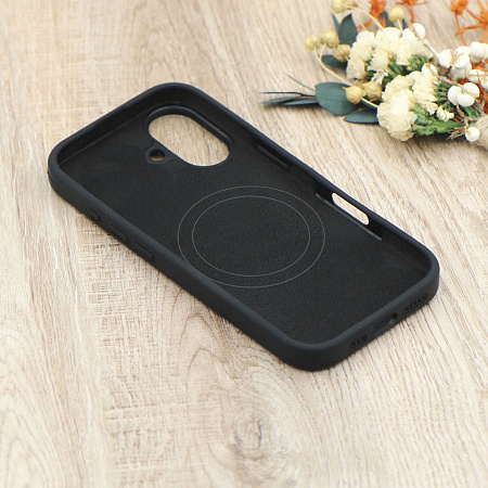 Чехол-накладка для iPhone 17, Silicon Case, магнитный (MagSafe), с дизайном, без лого, X-CASE, черный