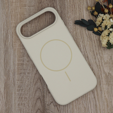 Чехол-накладка для iPhone 17 Air, Silicon Case, магнитный (MagSafe), без лого, X-CASE, бежевый