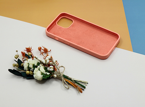Чехол - накладка для iPhone 13, Silicon Case, без лого, лососевый