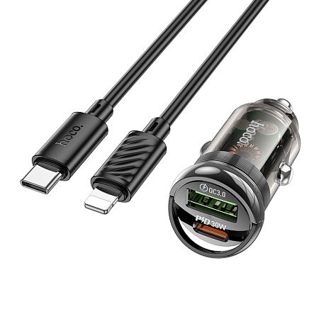 , 1 USB 18W+1 PD 30W (Z53A), HOCO,  Type- to Lighting,   